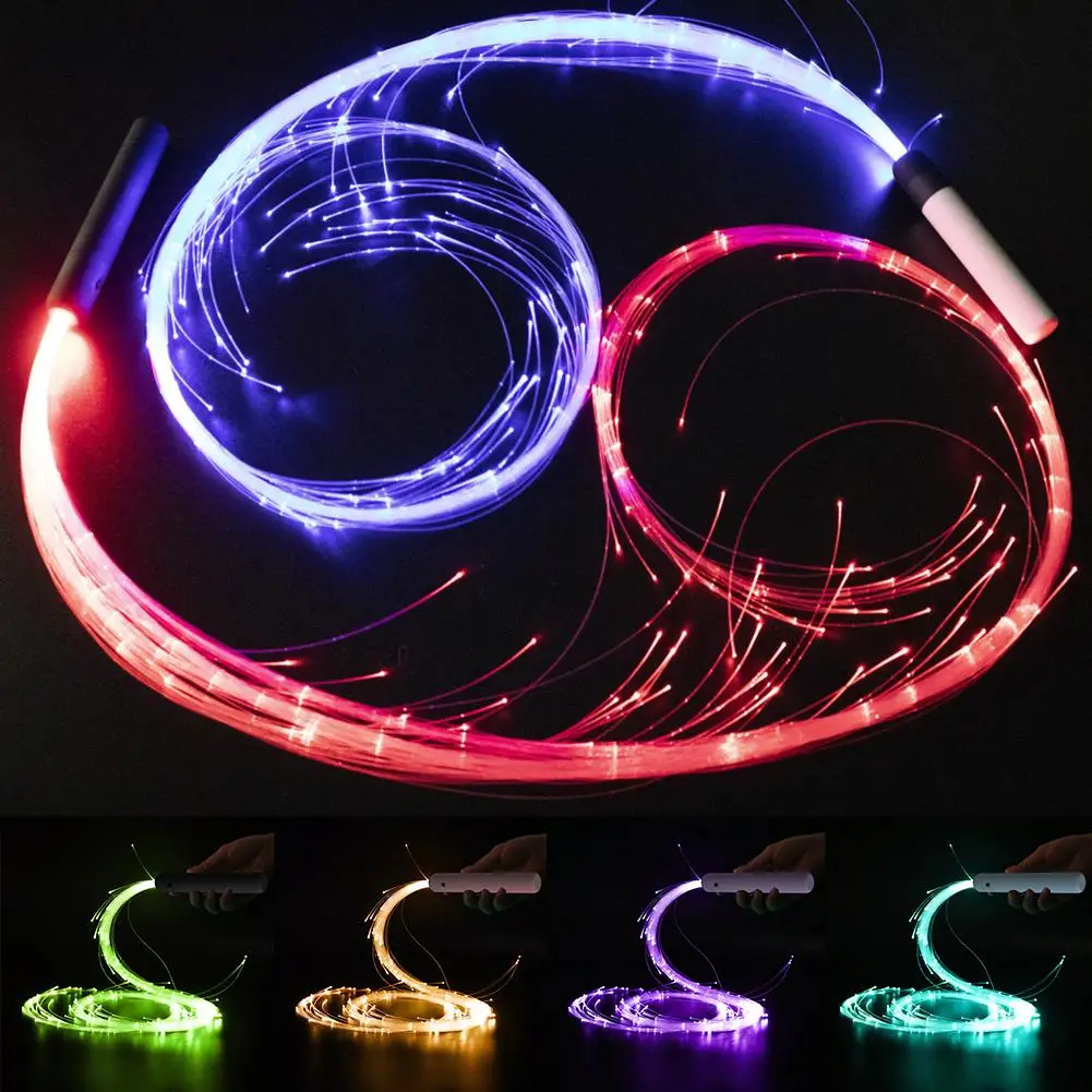 LED Fiber Optic Dance Whip Pixel Whip Light Up Multicolor Flashing Glowing Waving Carnival Party