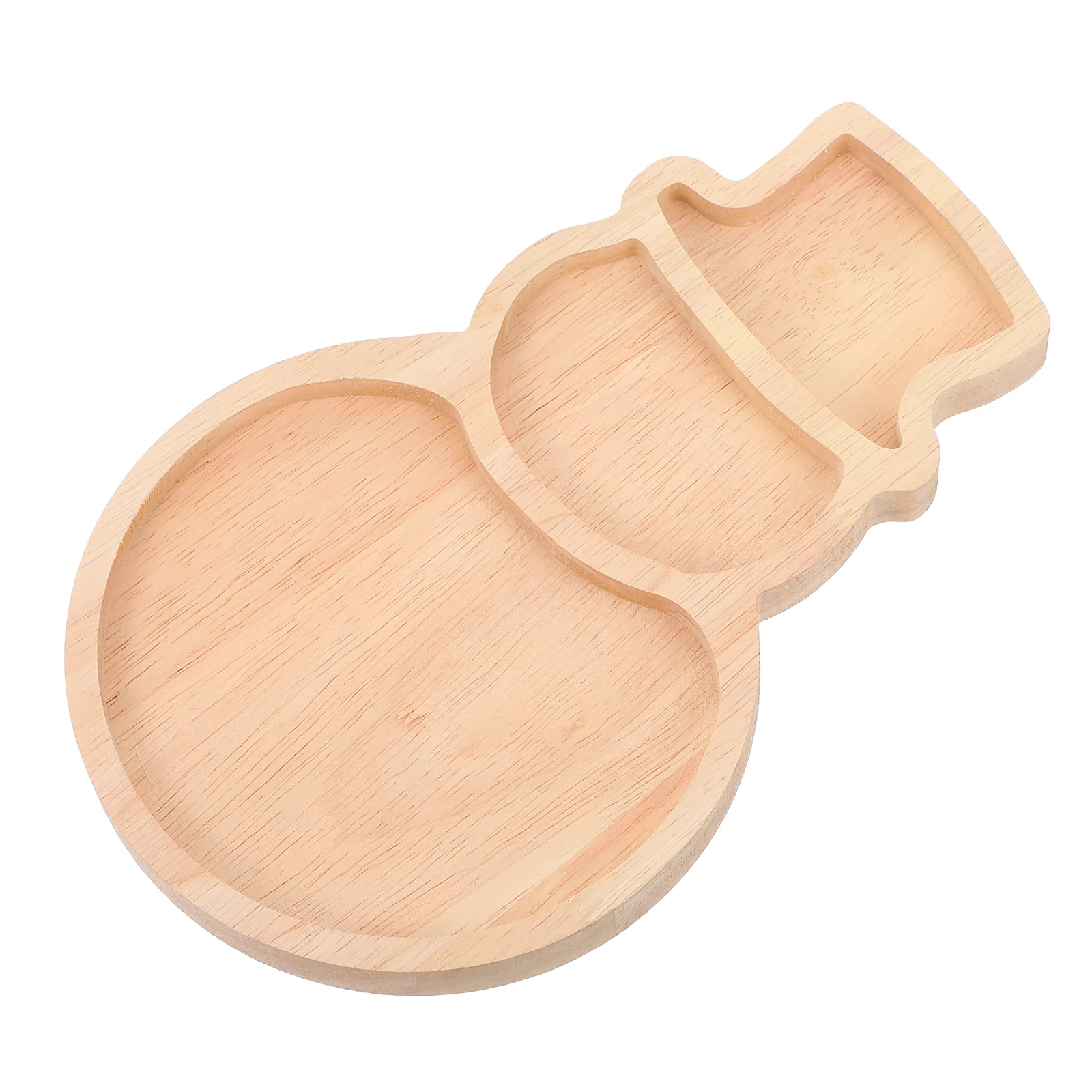 

Christmas Snowman Tray Wood Plates Shaped Fruit Nuts Chopping Board Candy Creative Dish Snack