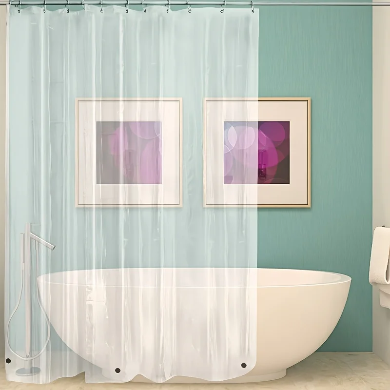 

Shower Curtain Transparent PEVA Transparent Shower Curtain Bathroom Accessories Comes With 3 Magnets And 12 Anti-rust Grommets