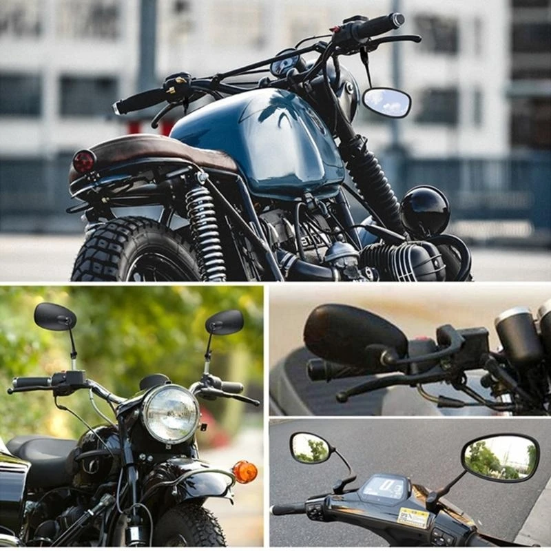 L5BC Convenient & Reliable Motorcycle Bar End Mirrors Versatile Round Round Rearview Mirror Improve Safety for 10mm Handlebar