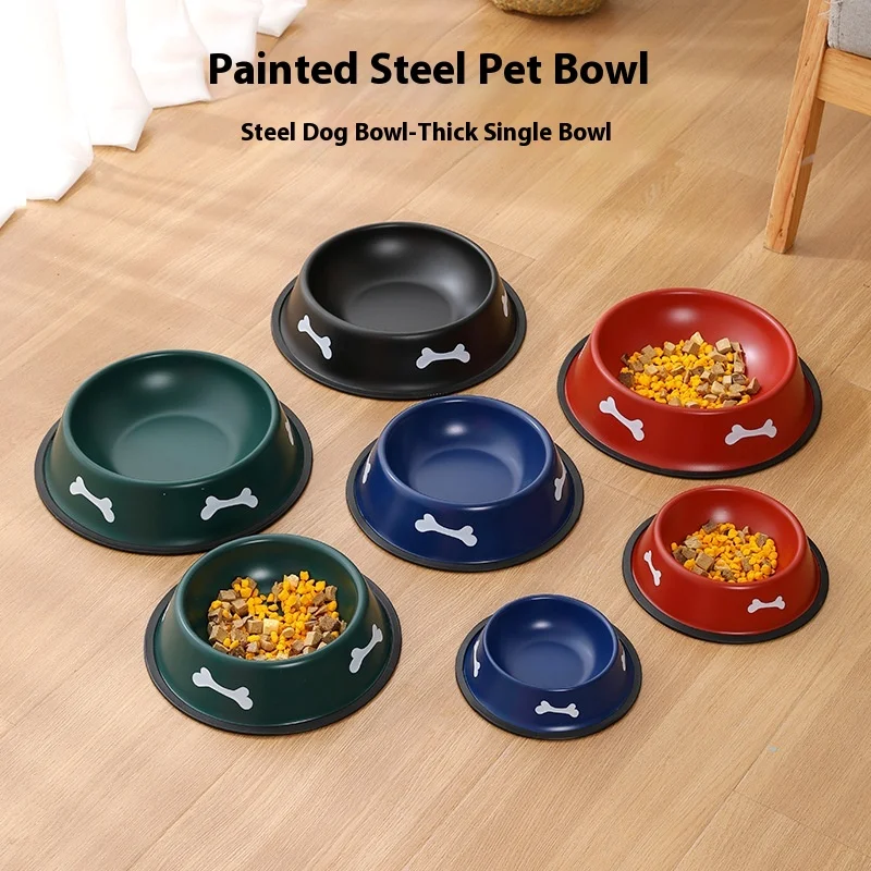 

Color steel paint dog bowl dog supplies cat bowl cat pet food basin dog water bowl