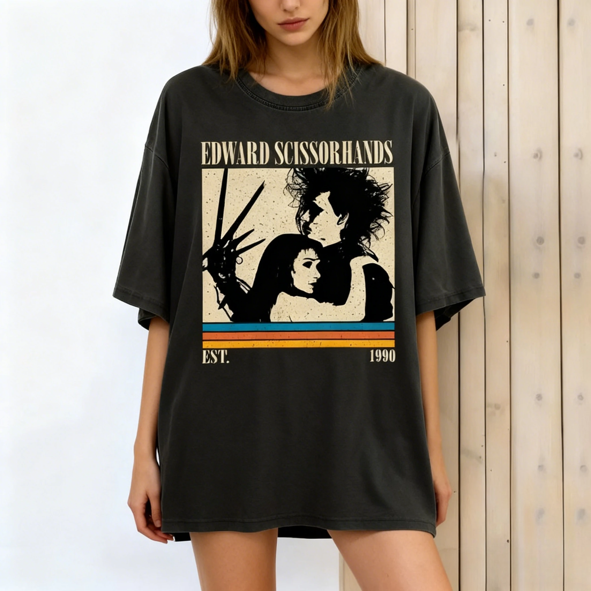 Neues Edward Scissorhands T-Shirt, Unisex, lässig, bequem, reine Baumwolle, hochwertiges Streetwear-Top/T-Shirt mit Grafik-T-Shirts