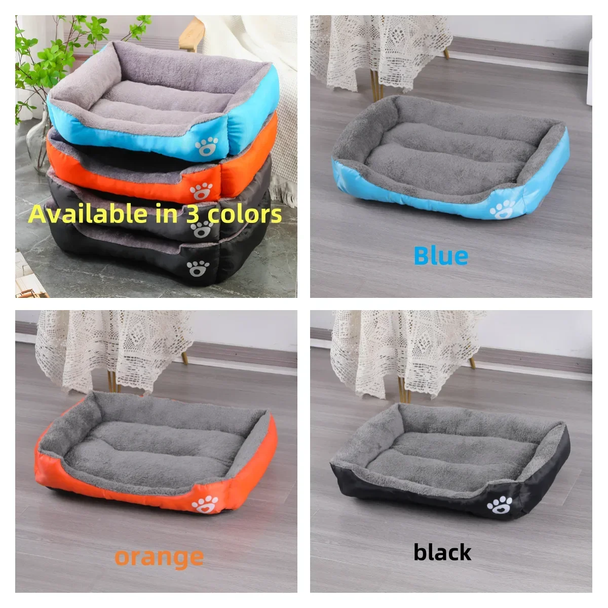 Winter Warm Semi Enclosed Pet Bed Square Cat Nest Washable Soft Pet Cushion Portable Sleeping Mat For Cat Small Dogs Indoor Rest