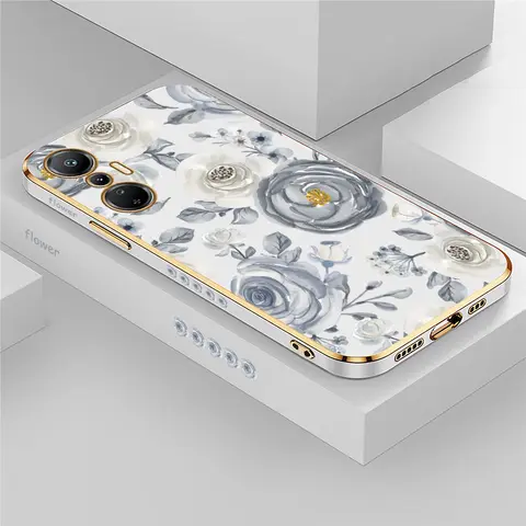 TPU Plating Silicone Phone Case For Infinix Tecno Pova 6 5 Pro 3 4 Pro 5G Neo 2 Pop 5 LTE 6 8 Flower Pattern Shockproof Cover