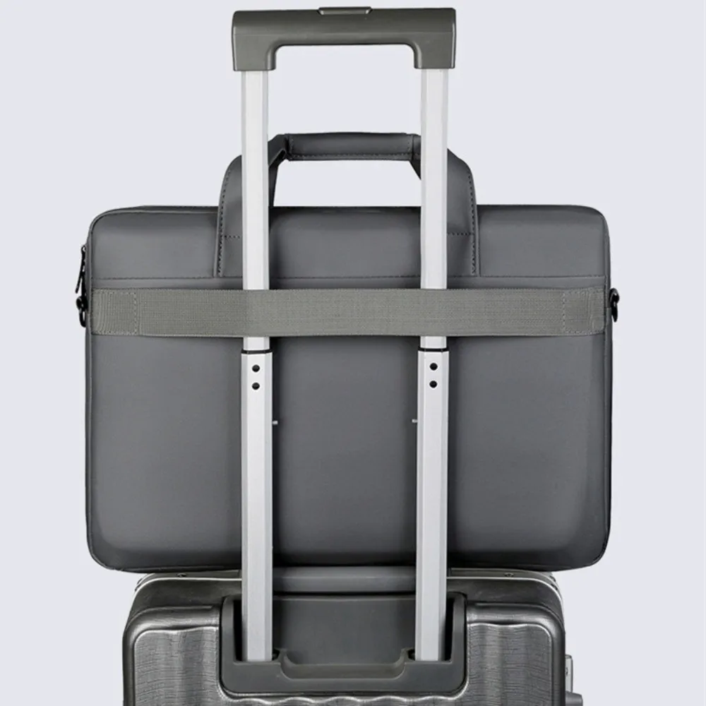 ショルダーストラップ付きメンズビジネスラップトップバッグ、ハンドル付き15.6インチポータブルラップトップバッグ、ブリーフケース、厚手のラップトップショルダーバッグ