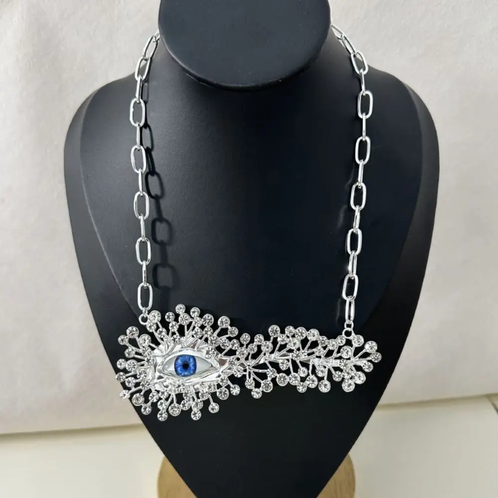 

Show Rhinestone Eye Pendant Necklace Gorgeous Luxury Statement Necklace Elegant Gorgeous Design Eye Pendant Brooch Fashion Show