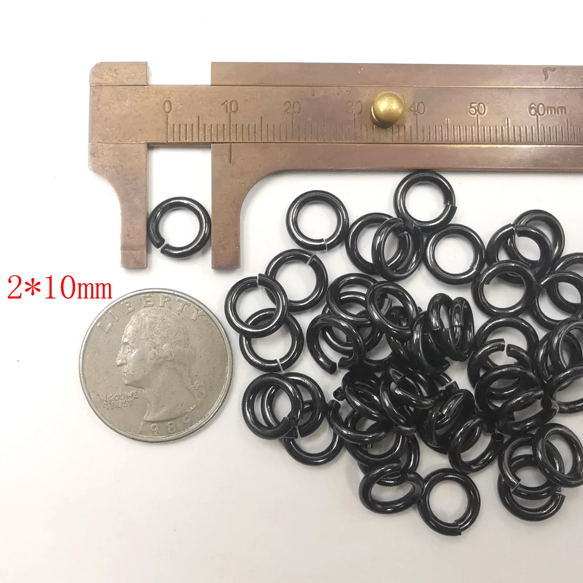 Lot 100pcs Black Cutting Circle Jump Ring Open Split Rings Strong Jewelry Finding Fit Chains Stainless Steel Accessories Big