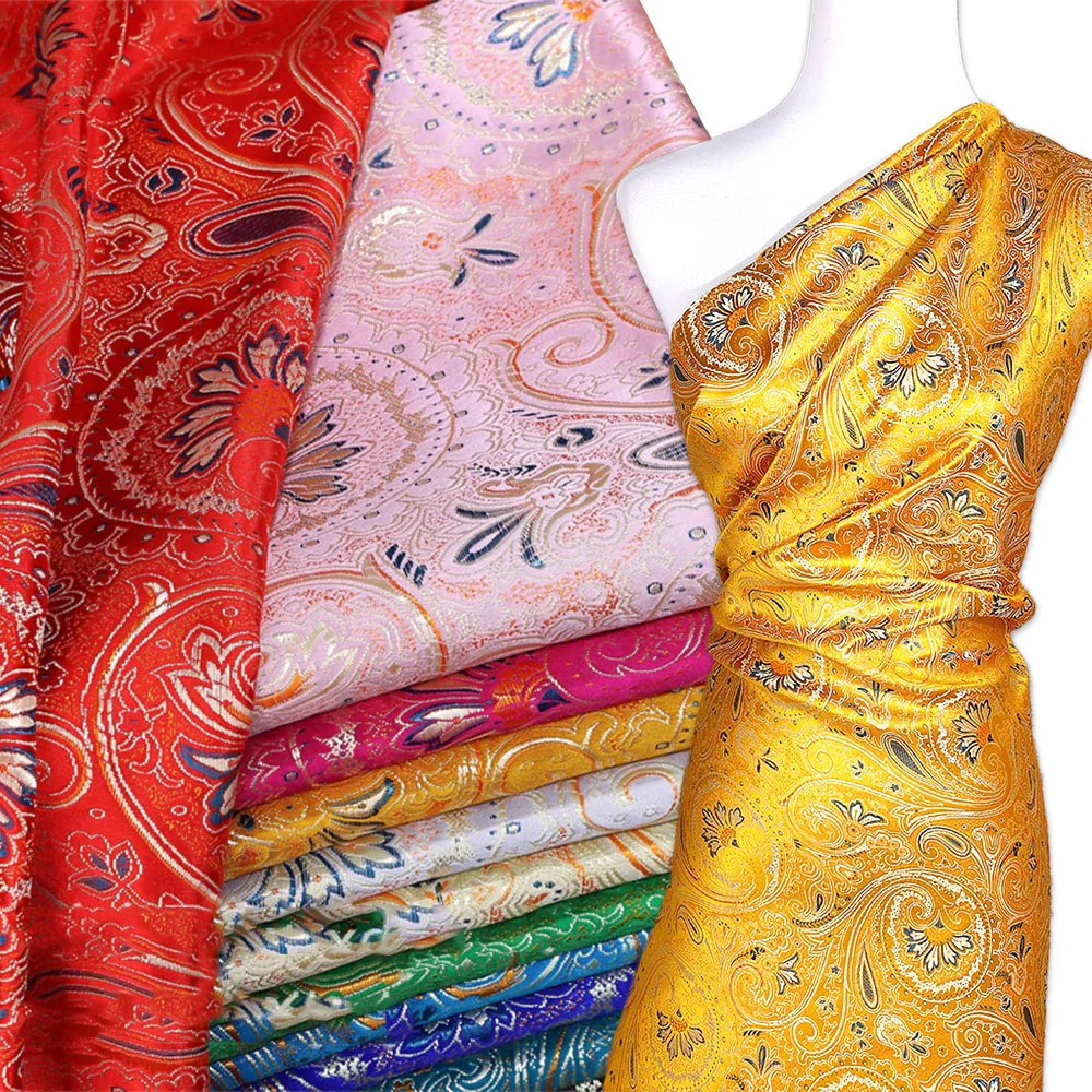 Sewing Textiles - 50x75cm Spiral Flower Pattern Jacquard Brocade