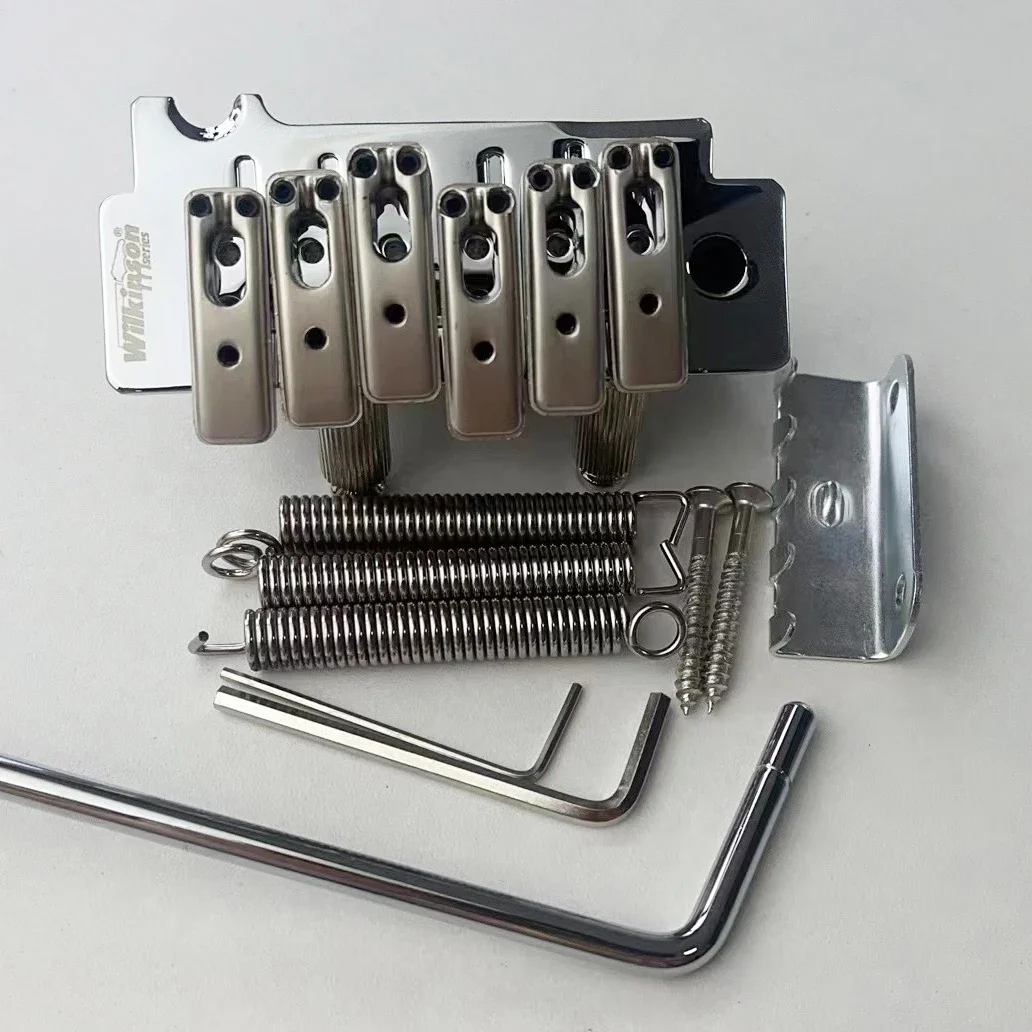 Licensed Knife Edge Type 2 Back Point Double Swing Electric Guitar Tremolo Bridge  WOV10 Chrome Silve