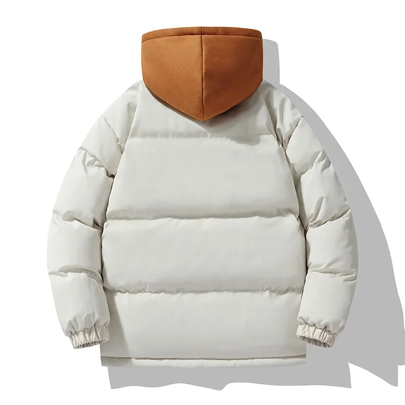 2023 Nieuwe Katoenen Jas Heren Winter Mode Verdikte Dons Katoenen Jas Capuchon Nep Twee Stukken Casual Katoenen Jassen Heren Parka