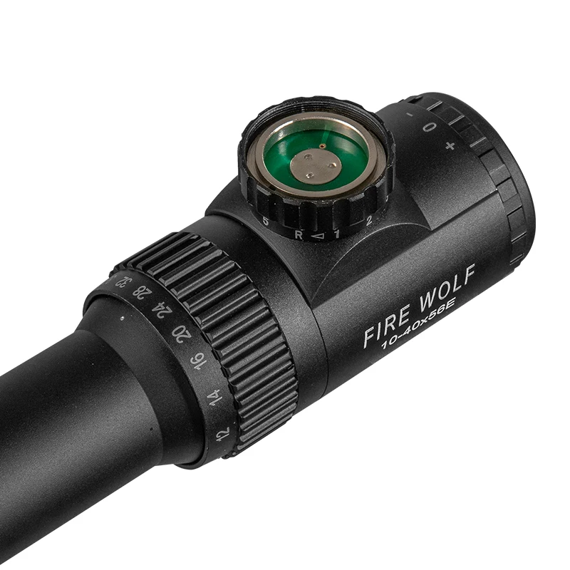 Mira telescópica Fire Wolf 10-40x56 AOE – Visor de caza con punto rojo y verde