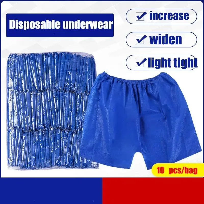 

10 Pcs Blue/Black Travel Disposable G-string Panties Underwear Boxer Saloon Spa Underwear Drop Shipping Man Women Underwear