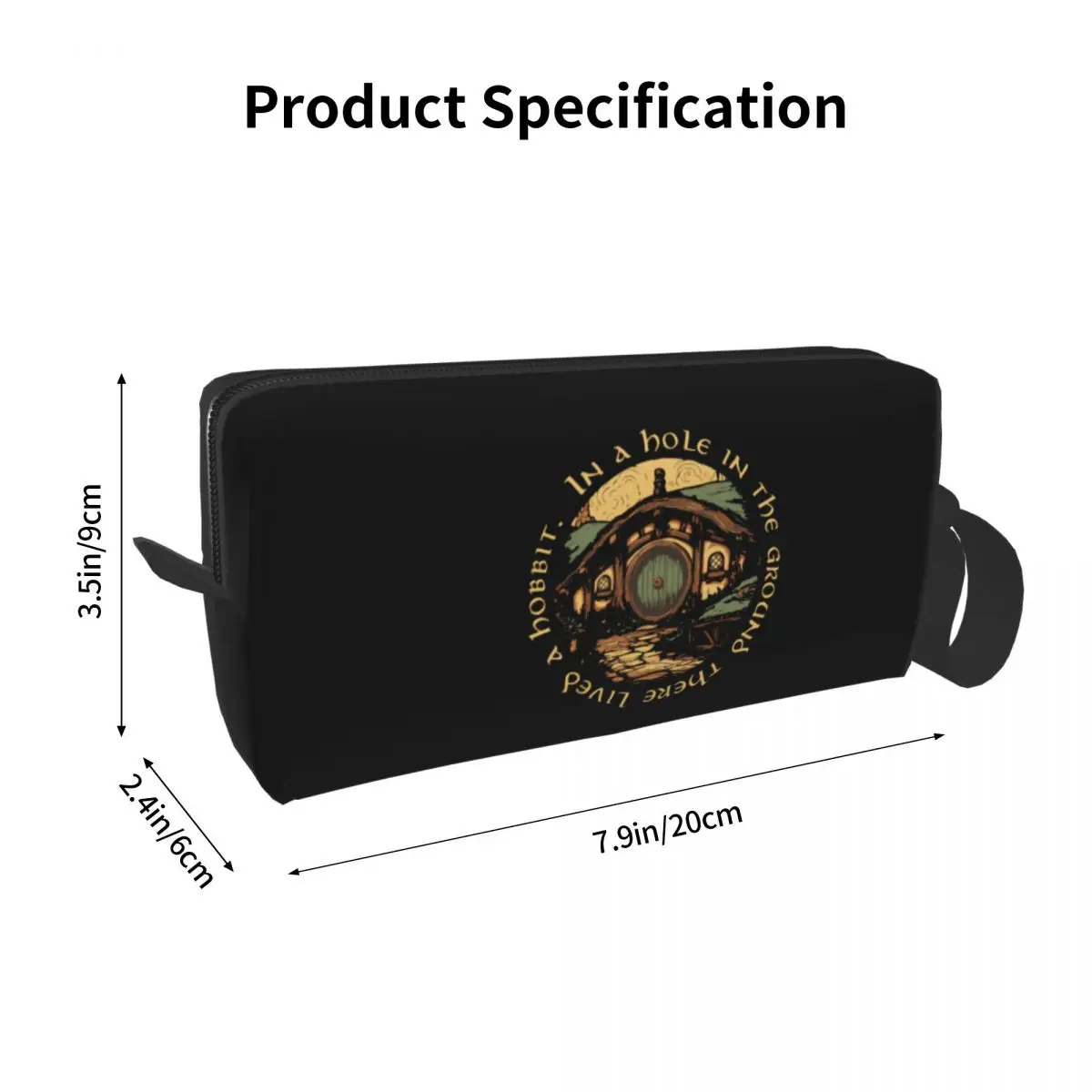 In A Hole In The Ground There Lived A Hobbit Makeup Bag Cosmetic Organizer Storage Dopp Kit for Women Beauty Travel Pencil Case