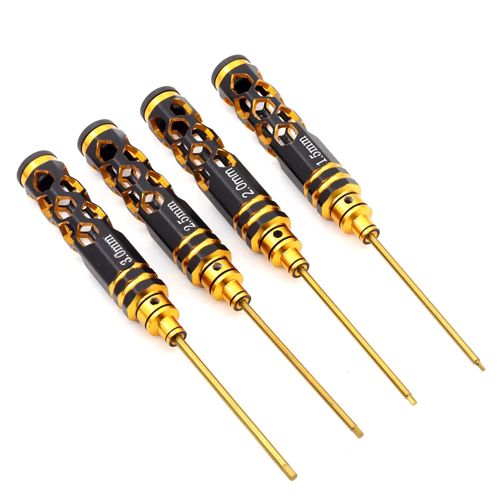 4 Pcs 1.5mm 2.0mm 2.5mm 3.0mm Hex Screw Driver Screwdriver Set for Racing Drone Helicopter Cars Boat RC Parts Honeycomb Molding