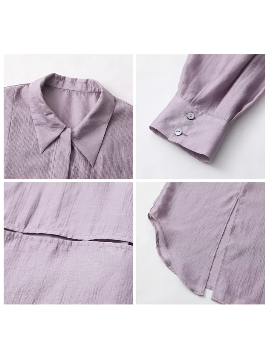 CHIC VEN Women Thin Shirt Long Sleeve Casual Loose Slightly Transparent Cool Blouses Woman Solid Design Female Top Summer 2026