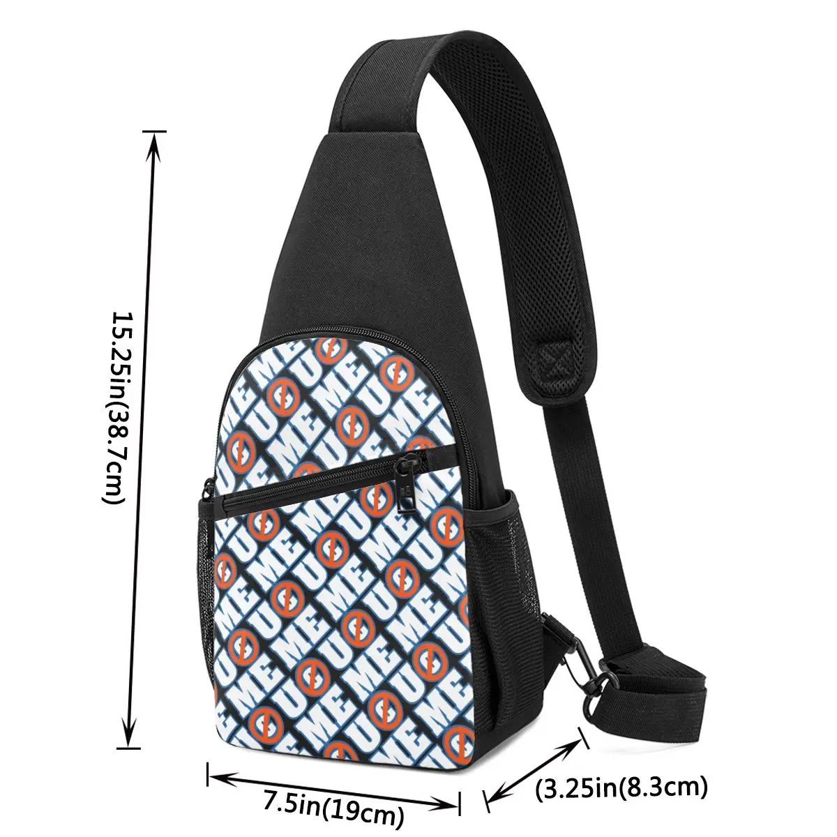 John Cena U Cant See Me Chest Bag Men Sling Crossbody Backpack Chest Bag Travel Hiking Daypack Shoulder Bag