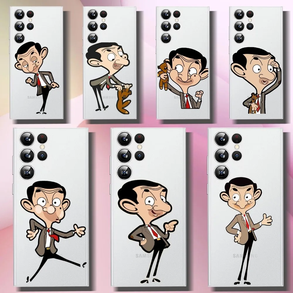 Funny Mr Bean Phone Case For Samsung Galaxy A52 A12 A51 S21 Edge S22ULTRA S23 S20LITE Plus Ultra Transparent Cover