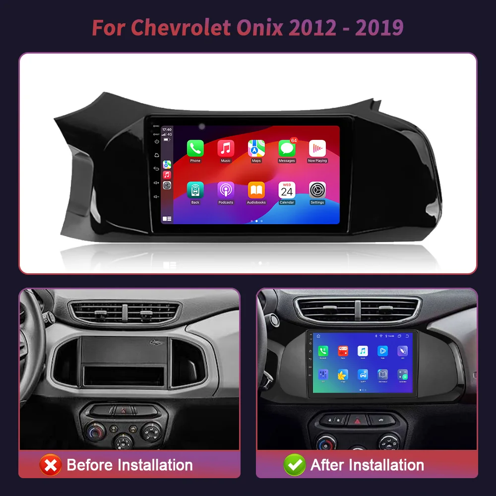 Android 14 para Chevrolet Onix 2012 - 2019 Auto inalámbrico Carplay Radio de coche reproductor Multimedia navegación GPS 4G Bluetooth NO 2DIN