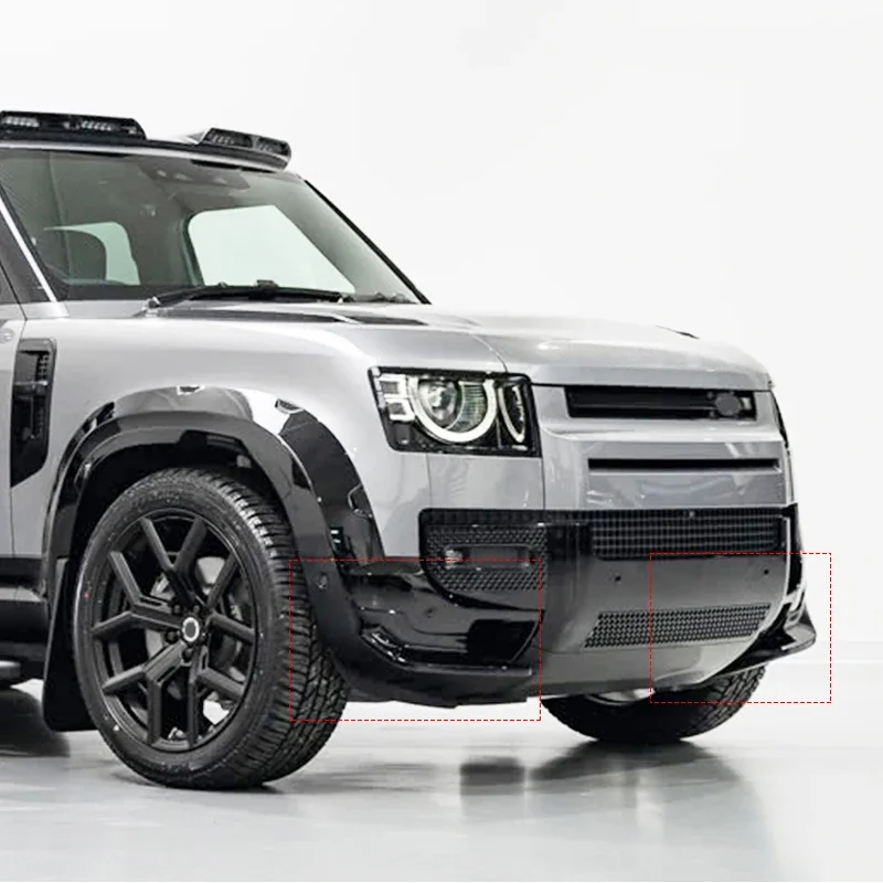 Exterieur Accessoires Voorste Lip Hoek Voorbumper Pneumatische Messen Voorste Lip Wraps Voor Land Rover Defender 90 110 2020-2023