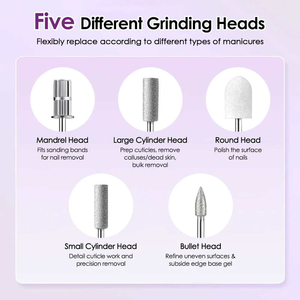 Perceuse à ongles électrique professionnelle, coupe-manucure sans fil pour la réparation des ongles, conception, retrait du Gel pour Salons, outil pour ongles