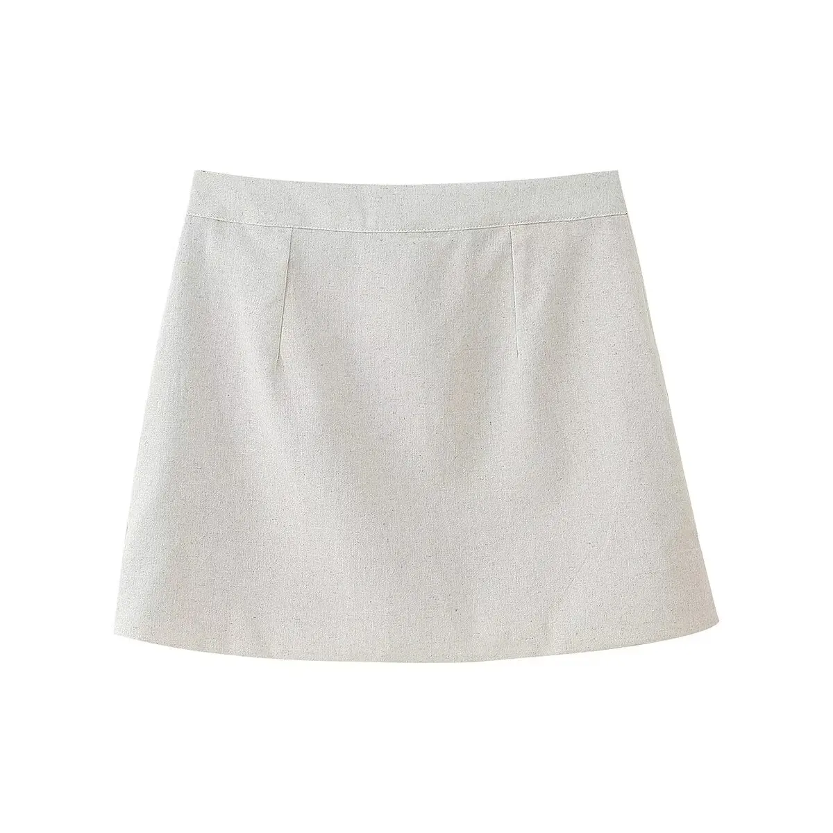 

Cotton Linen ort Skirt Set Women's Faion round Ne Button Decorated Vest with ket Spring Season Two-Piece Suit