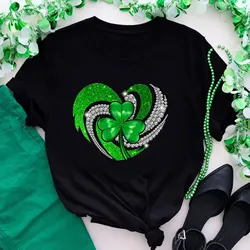 St. Patrick's Day Green Print Women T Shirt Short Sleeve O Neck Loose Women Tshirt Ladies Tee Shirt Tops Clothes Camisetas Mujer