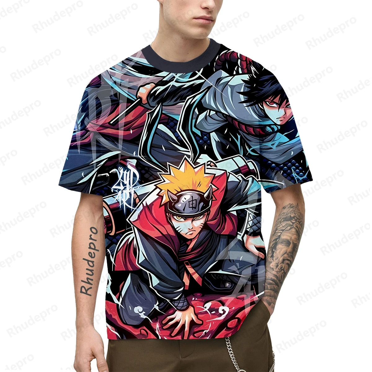 Hip Hop T Shirts For Men Men's T-shirt New Clothing Naruto Short Sleeve Cosplay Oversized Y2k Clothes T-shirts Gift 2024 Tops