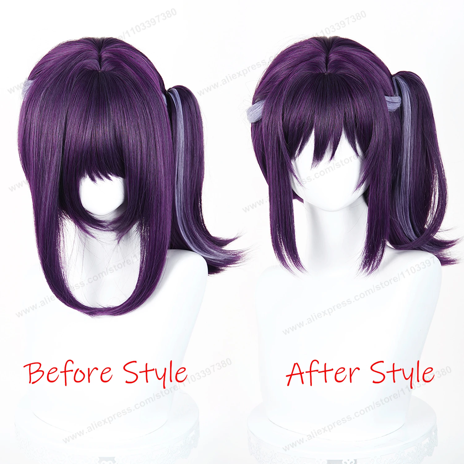 Sakayori Iroha Cosplay Wig 40cm Short Purple Women Hair Anime Halloween Heat Resistant Synthetic Wigs