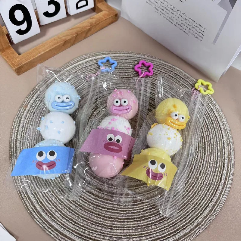 Creative Novelty Funny Decompression Triple Balls Stress Balls Briquettes Cakes Chicken Legs Irritable Squishy Toys Kids Gifts