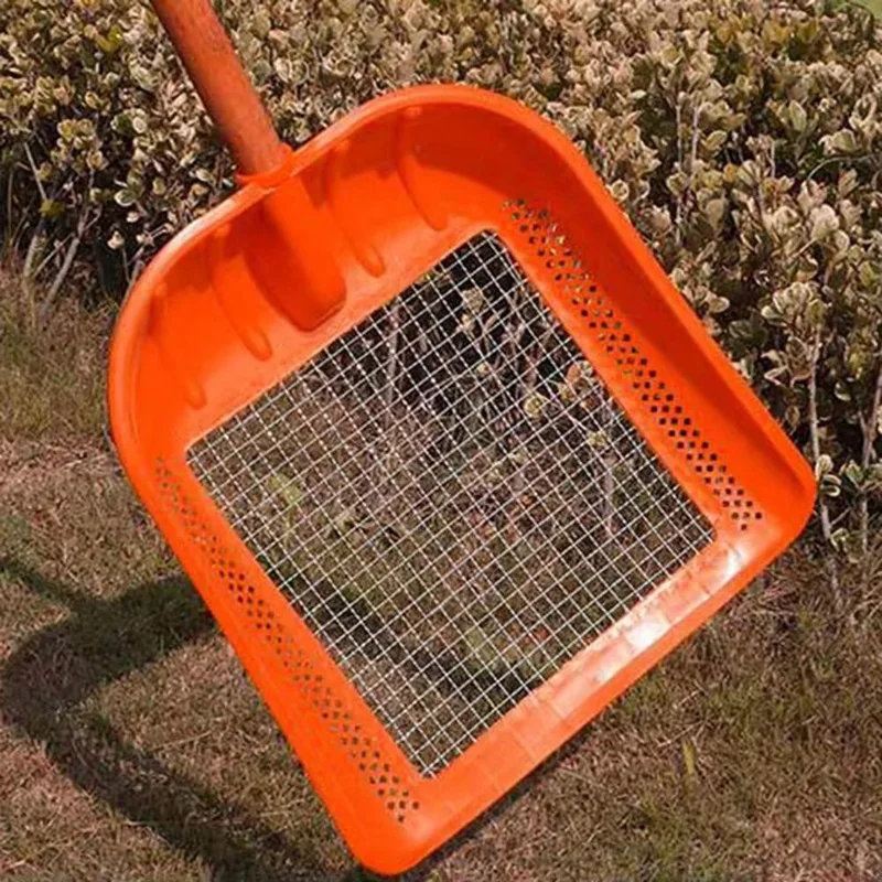 A73P-Gardening Soil Sieve Easy To Use Filter Screen Soil Shovelhead Metal Mesh Sieve Agricultural Sifter For Sifting Corn