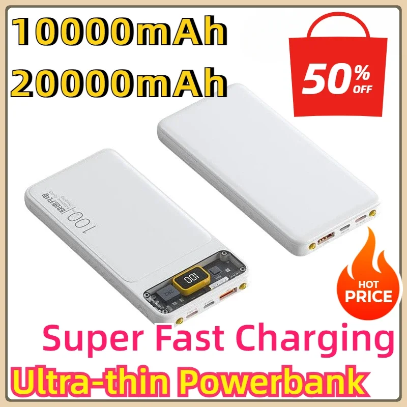 

20000mAh Super Fast Charging Power Bank Portable Ultra-thin Powerbank Type C For Iphone15 14 13 Samsung Xiaomi Spare Battery