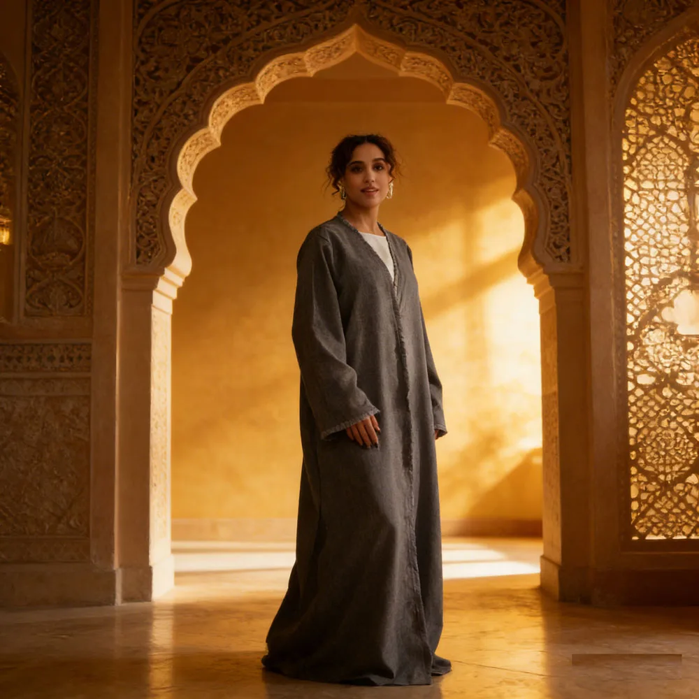 

Дубайская скромная женская мусульманская открытая абайя-кимоно, кардиган, халат, кафтан для Рамадана, джалабия, кимоно, исламская кебая, этническая одежда абайя