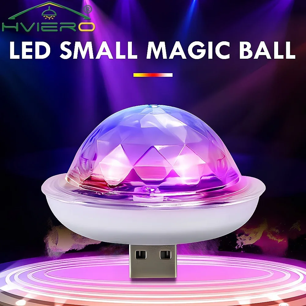 USB DJ Lamp DC 5V Led Bar Night Lights RGB Stage Projector Welcome Crystal Ball Sound Party Lighting Decoration Atmospheres Neon