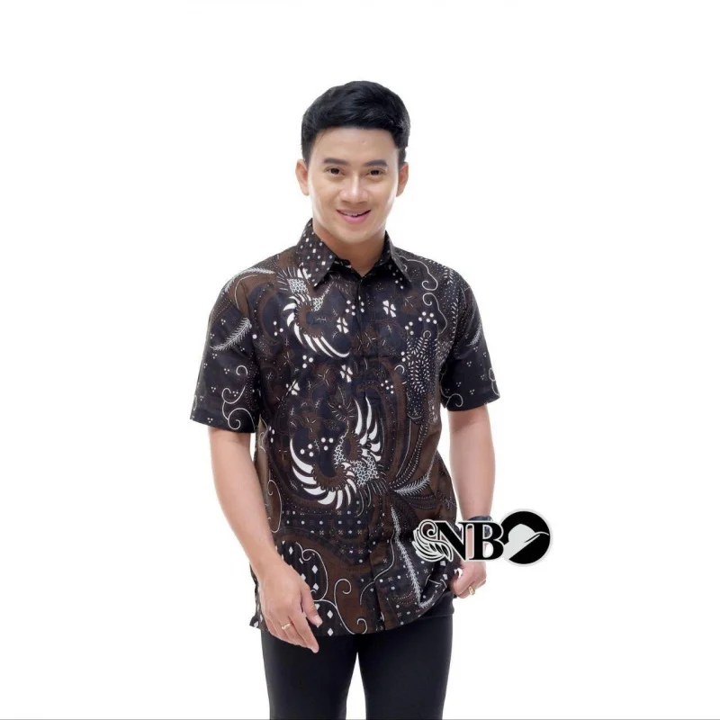 Camicia batik da uomo estiva 2025 manica corta design esclusivo stile Pekalongan stampa 3D in stile nazionale