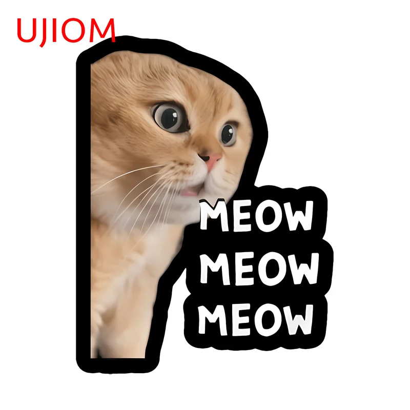 UJIOM Super Kawaii Kitten Emoticons Wall Sticker Trendy Customizable Adhesive Trunk Bookshelf Decal Funny Wallpapers For Kids