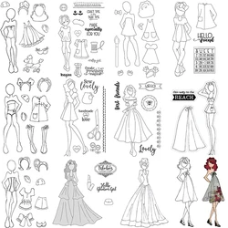 Mixed Media Dolls Lovely Doll Stamp Pretty Girls Women Transparent Clear Stamps for DIY Scrapbooking Paper Cards Craft 2022 New