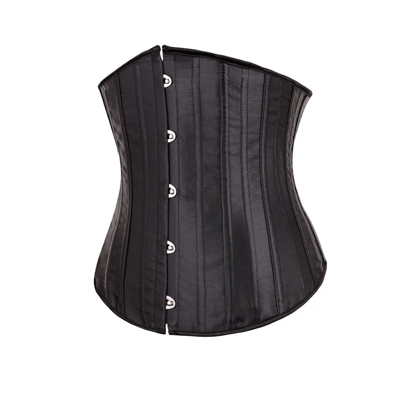 26 Pcs Steel Bone Satin Corset Women's Waist Trainer Black/Beige Tummy Control Body Shaper for Slimming Support