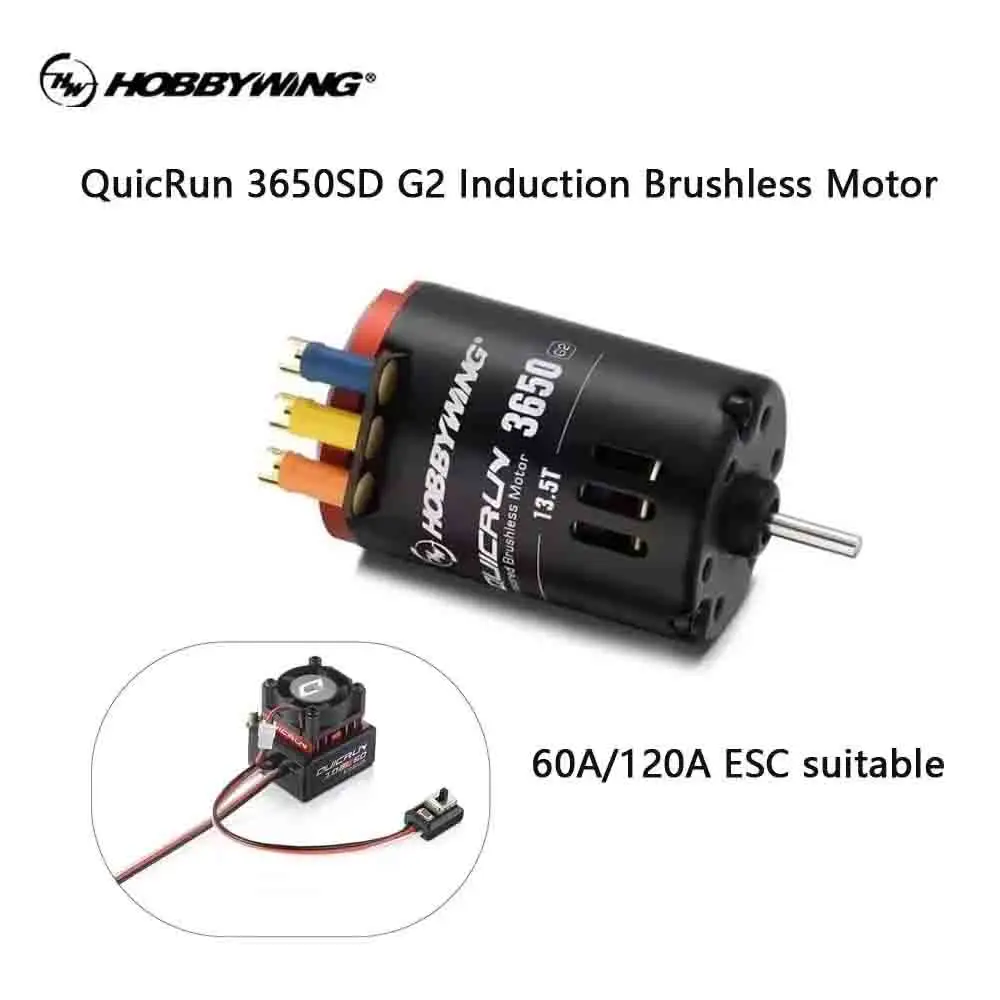 

Hobbywing QuicRun 3650SD G2 Induction Brushless Motor and 60A/120A ESC suitable for 1/10 RC Remote-controlled Racing Cars RC