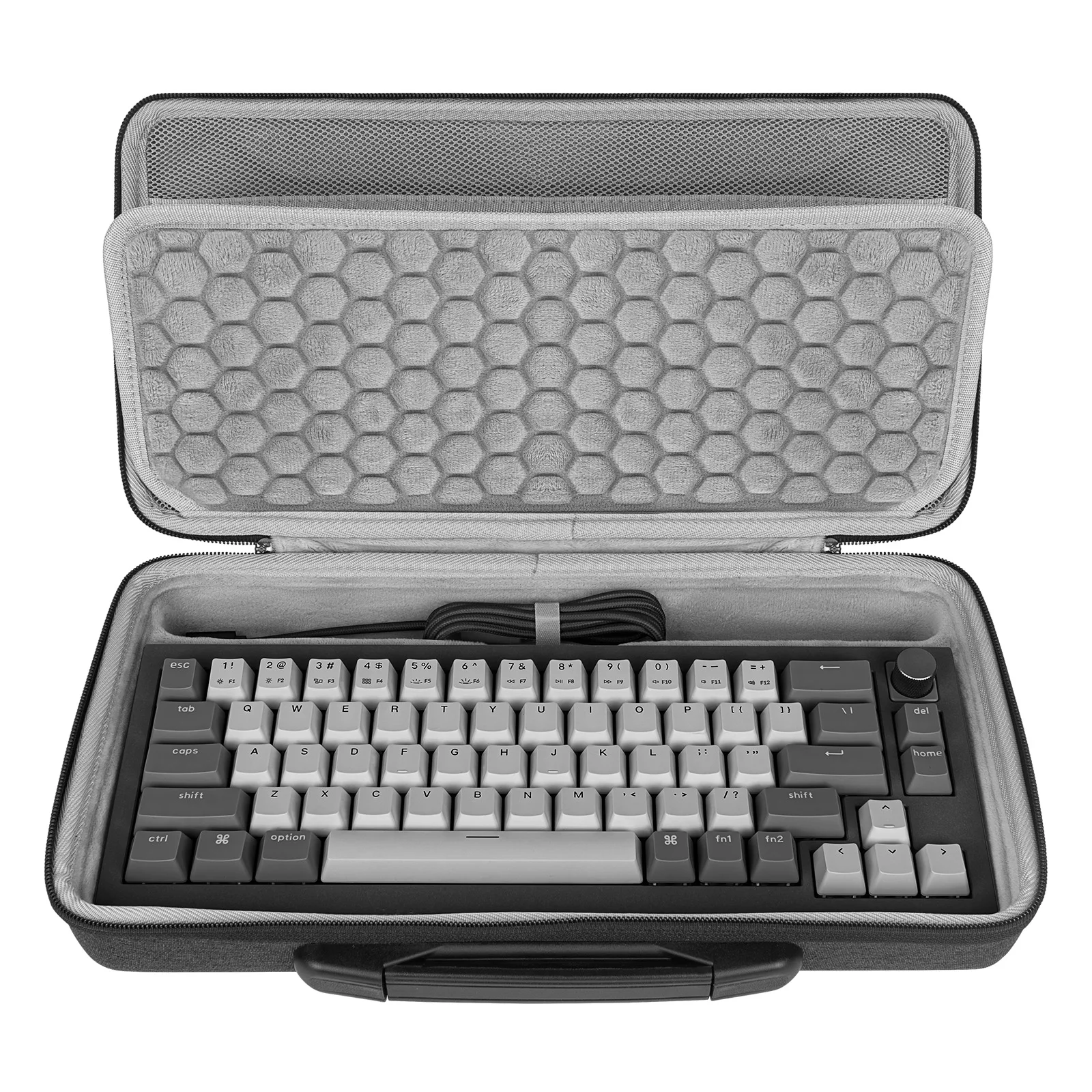 

GEEKRIA 65% Keyboard Case with Knob for 68 Keys Compact Keyboards, Compatible with Keychron Q2 Q2 Pro, Keychron V2, Nuphy Halo65