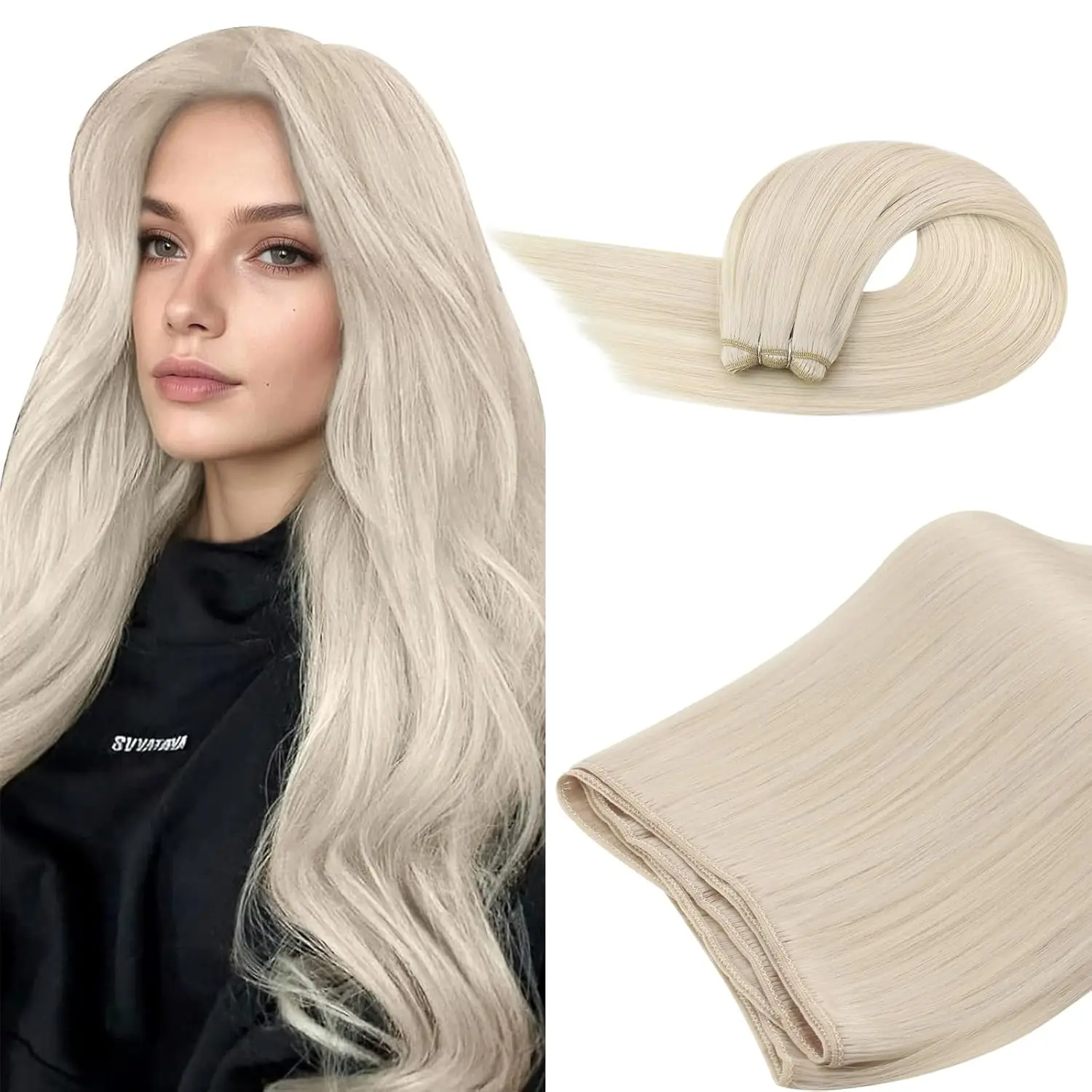 Ugeat Hair Weft Hair Extensions Human Hair Extensions Silky Straight Soft Remy Hair Sew in Hair Salon Quality  Pure Color Hair