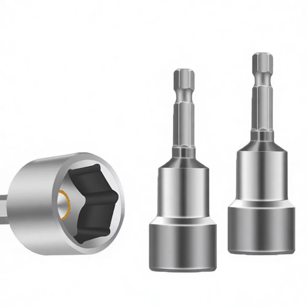 Power Drill Magnetic Hex Socket Adapter 65mm Impact Driver Nut Setter For Fuxin Chrome Vanadium Steel Hand Tool Repair Parts