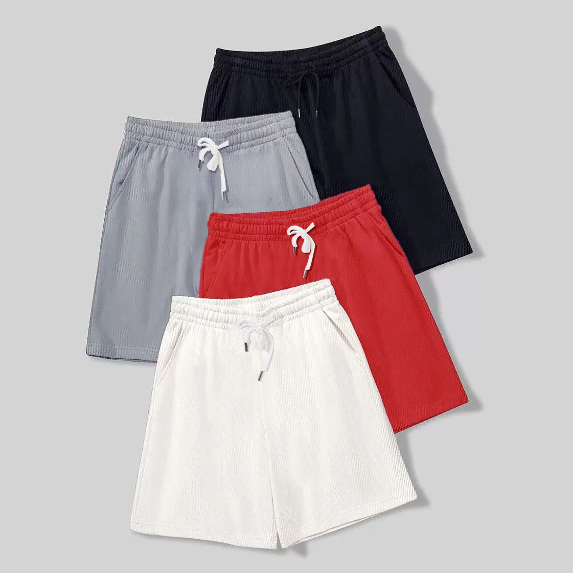 Summer Men'S Large Size Casual Shorts Beach Pants Running Sport Straight Short Pants Male Thin Sweatpant Leisure Loose Shorts