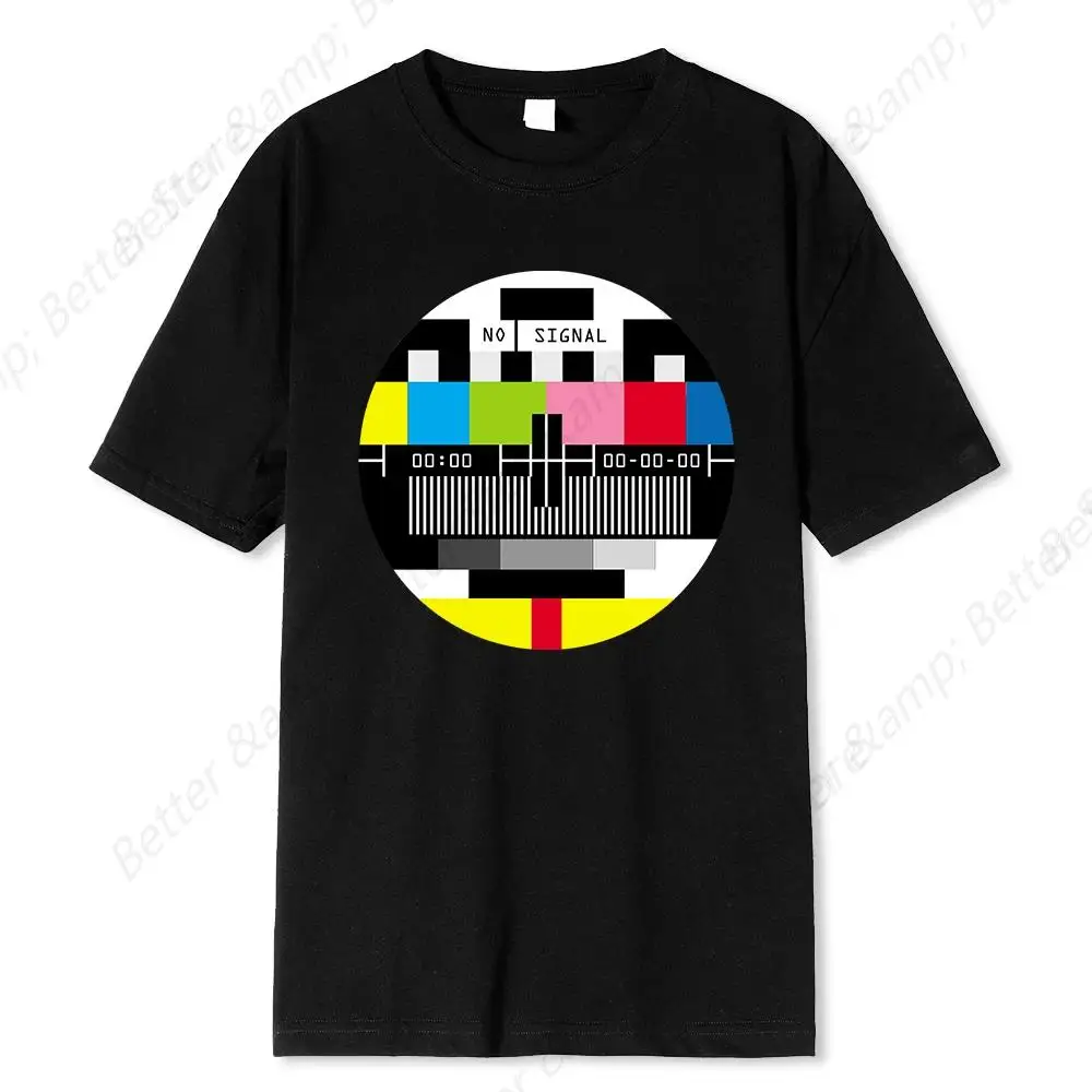 No Signal Men Tshirt Hip Hop Harajuku Streetwear Tops Tees  Short Sleeve Summer Cotton T Shirt Oversize Loose T-shirts