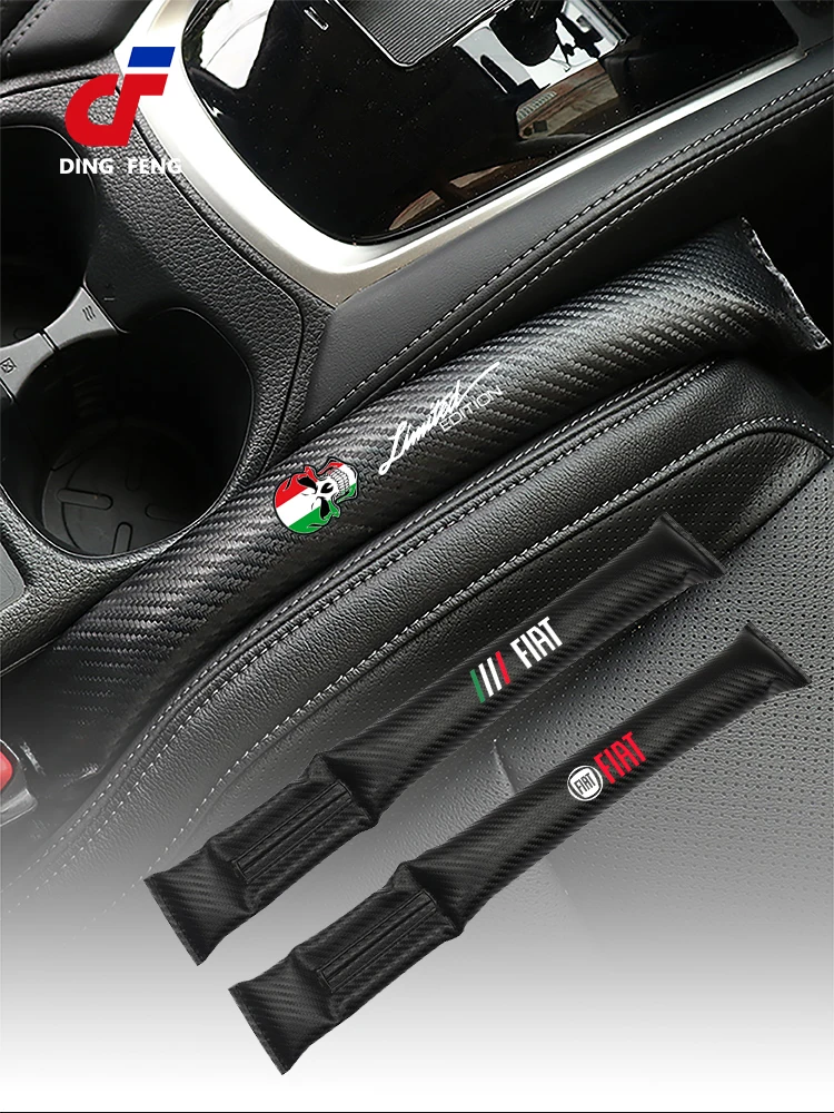 Car Seat Gap Filler Carbon Fiber Side Seam Plug Strip For For Fiat 500 500X 500L Car Accessories