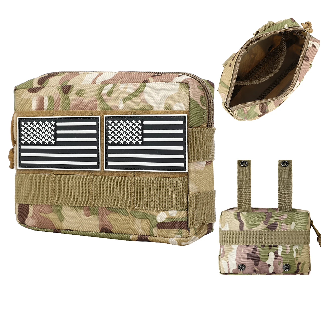 Multi functional hunting accessory bag MOLLE system vest sub bag outdoor EDC storage small bag camouflage tool kit