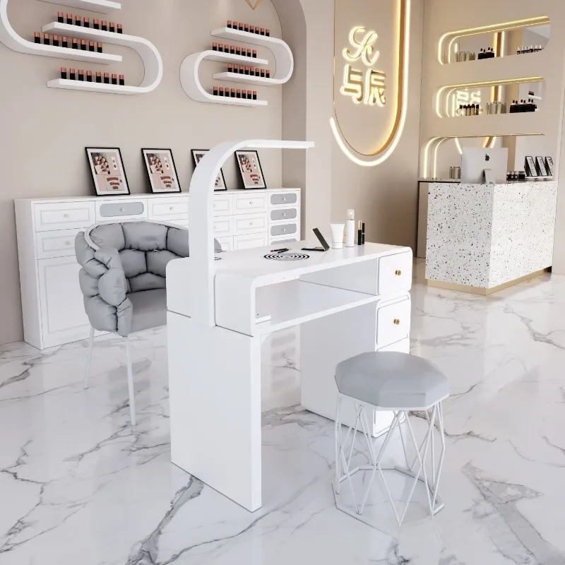 Nail Art Table Single Double Light Luxury Internet celebrities ins Nail Art Table Cream Wind Premium Nail Art Shop