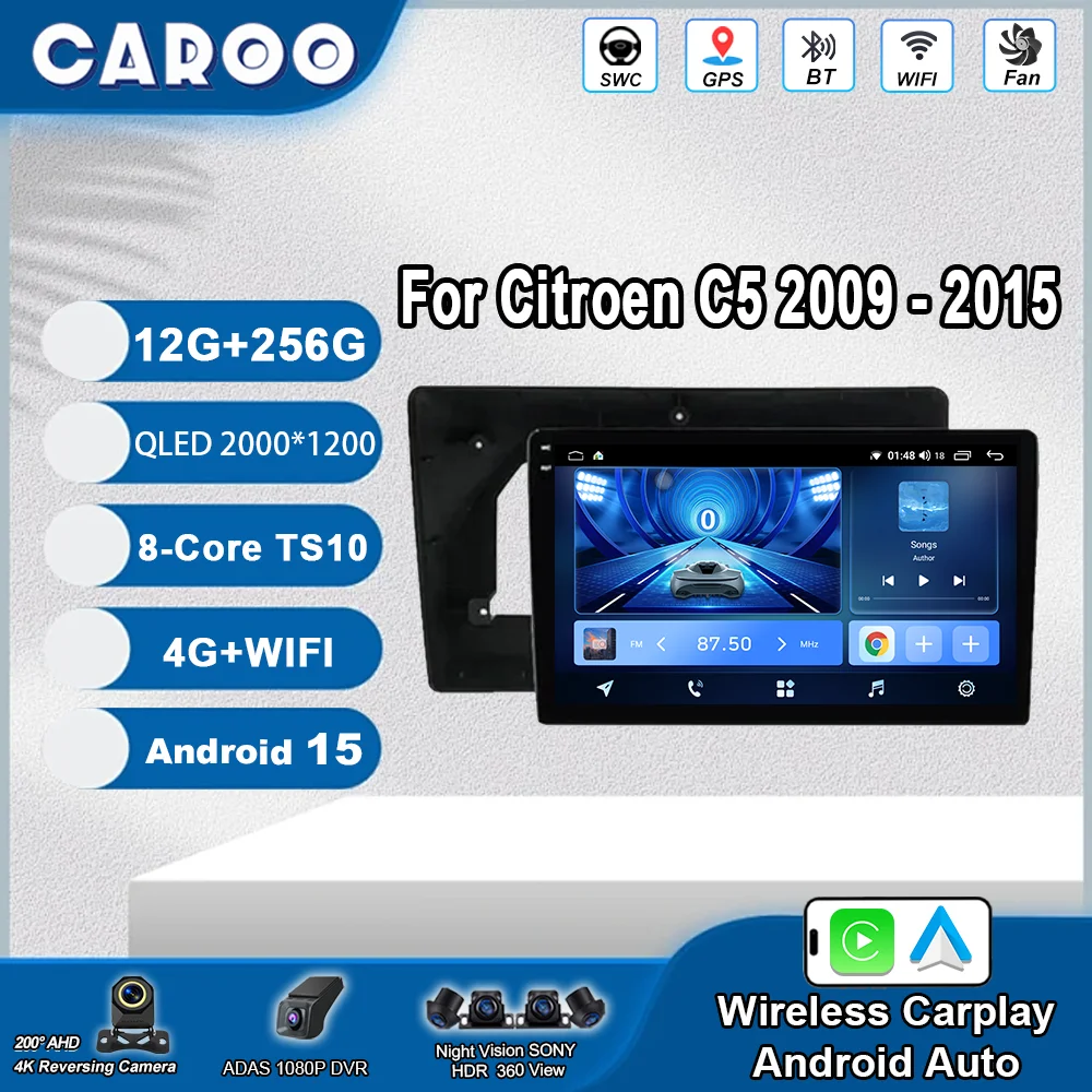 

Android 15 для Citroen C5 2009-2015 авто радио мультимедийный видеоплеер навигация стерео GPS без сенсорного экрана 2din головное устройство 4G