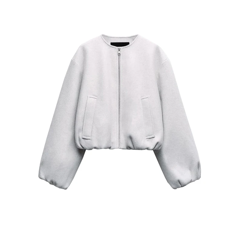 เสื้อโค้ทผ้าโพลีเอสเตอร์ทรงหลวมสไตล์นักบิน แขนยาว แต่งกระดุม ดีไซน์ใหม่รับฤดูใบไม้ผลิ เนื้อผ้านุ่ม สวมใส่สบาย