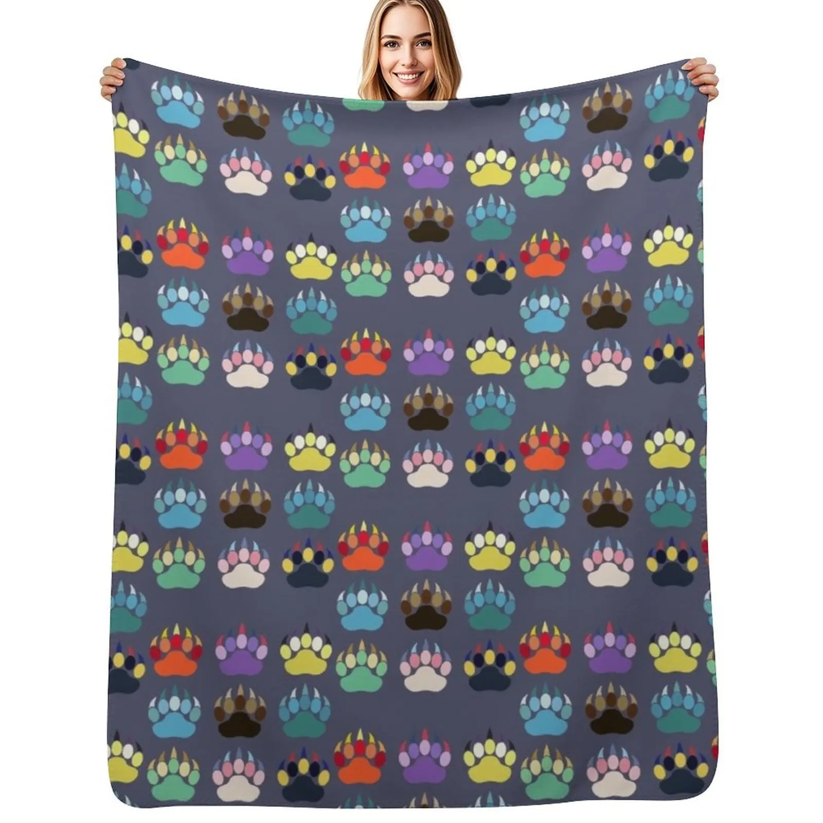 

Evolution Paws (bold) Throw Blanket Compact Warm Blanket for Car Road Trip