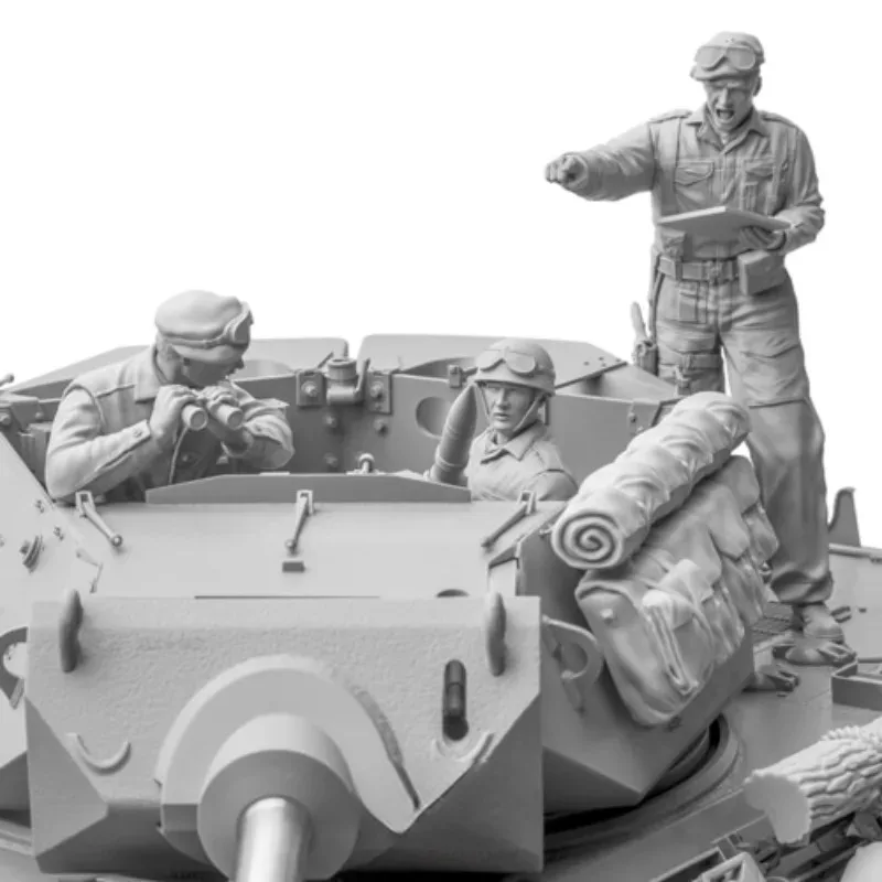 1/16 Resin Figure Model Kit WWII M10 Achilles British Army Tank Crew 3 People Miniature Unassembled and Unpainted Free Shipping